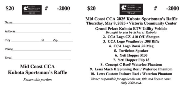 2025 CCA Midcoast Sportsman Raffle