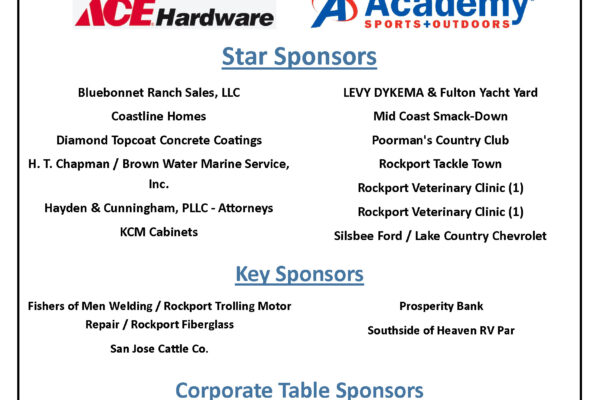 2025 Aransas Bay Table Sponsor Page