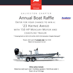 2025 CCA Galveston Chapter Boat Raffle