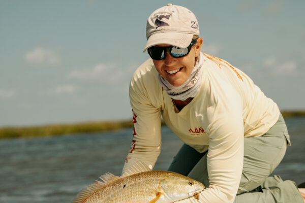 Aransas Bay 4 - Candace Kern with a Redfish on Fly