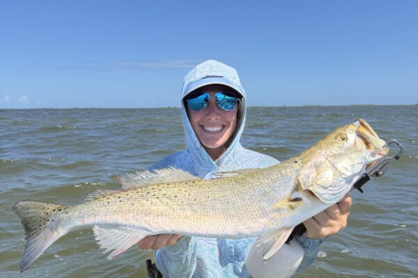 Aransas Bay - Meagan Little with a big trout in LLM